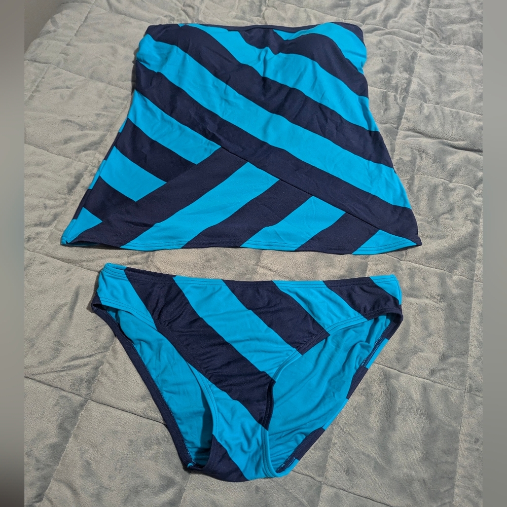 DKNY Vibrant Blue and Navy Swimwear Set